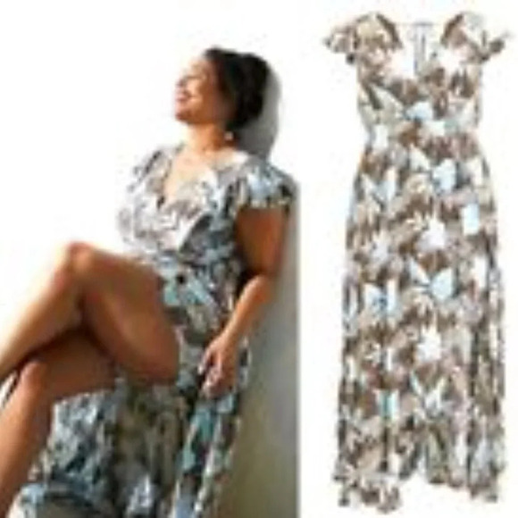 Torrid Romper Women's M L 10 00 Floral Gauze Walk Through Maxi Overlay Romper - Picture 11 of 11